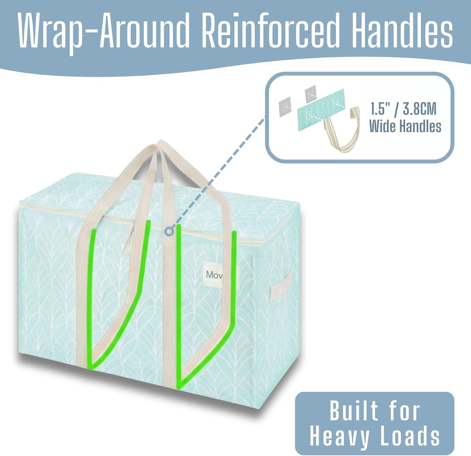 Detalle 2 de VENO 10 Pack Extra Large Moving Storage Bags with Zips – Heavy-Duty Cloth-Like Tote Alternative