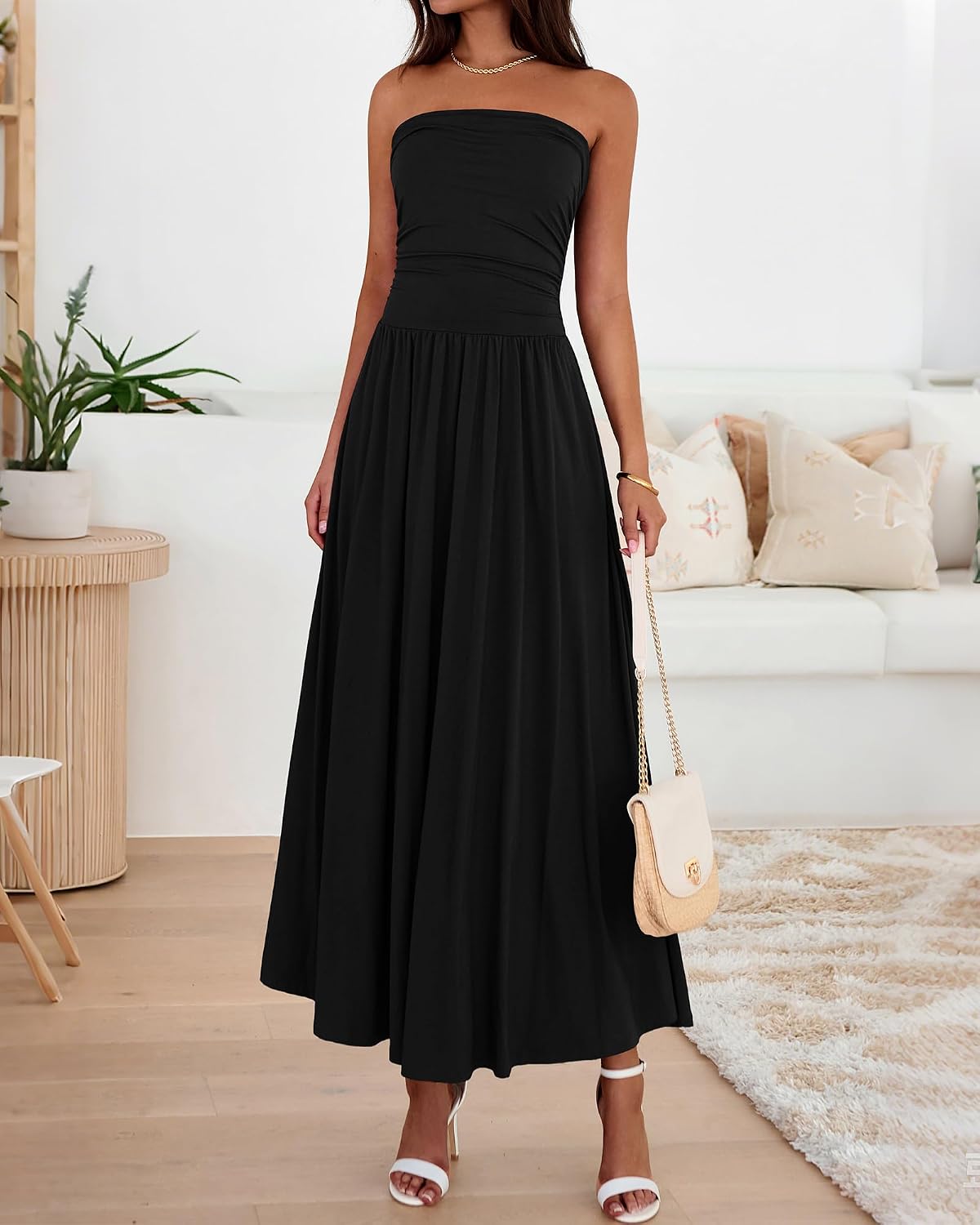 Detalle 2 de BTFBM Strapless Maxi Dress with Pockets