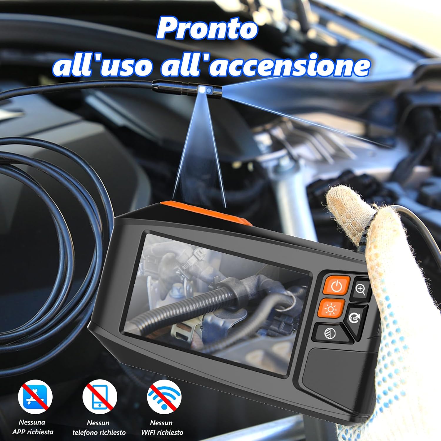 Thumbnail 6 de Endoscopio Ennovor a doppia lente con schermo IPS 4,3", telecamera HD 1920p e cavo flessibile da 5 m