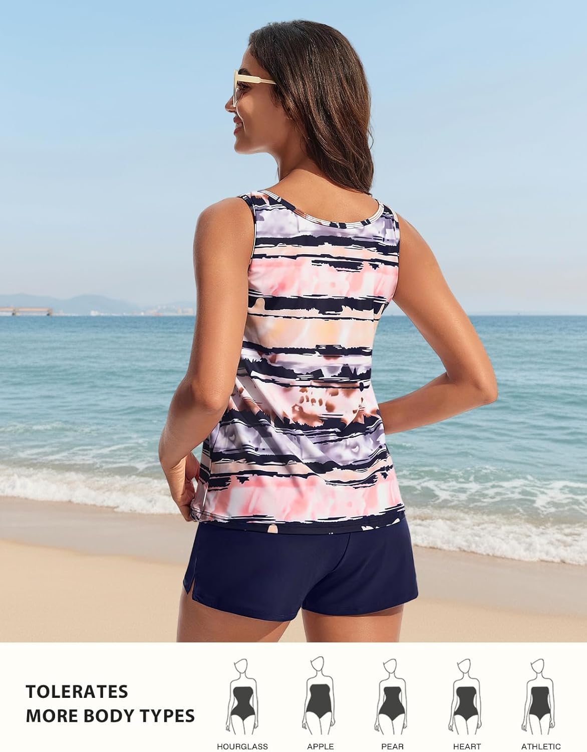 Detalle de Hanna Nikole Tankini femme – ensemble deux pièces, haut push-up et short de sport