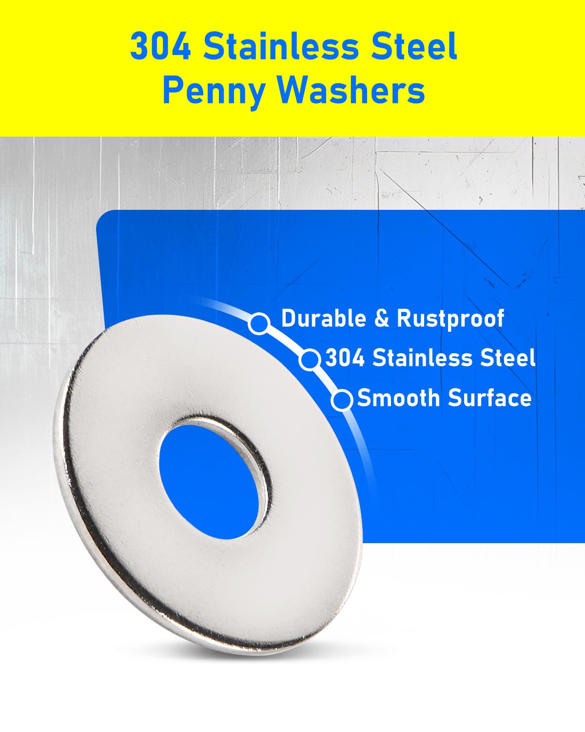 Detalle de HOLMOL Flat Penny Washers 250 pcs — Stainless Steel