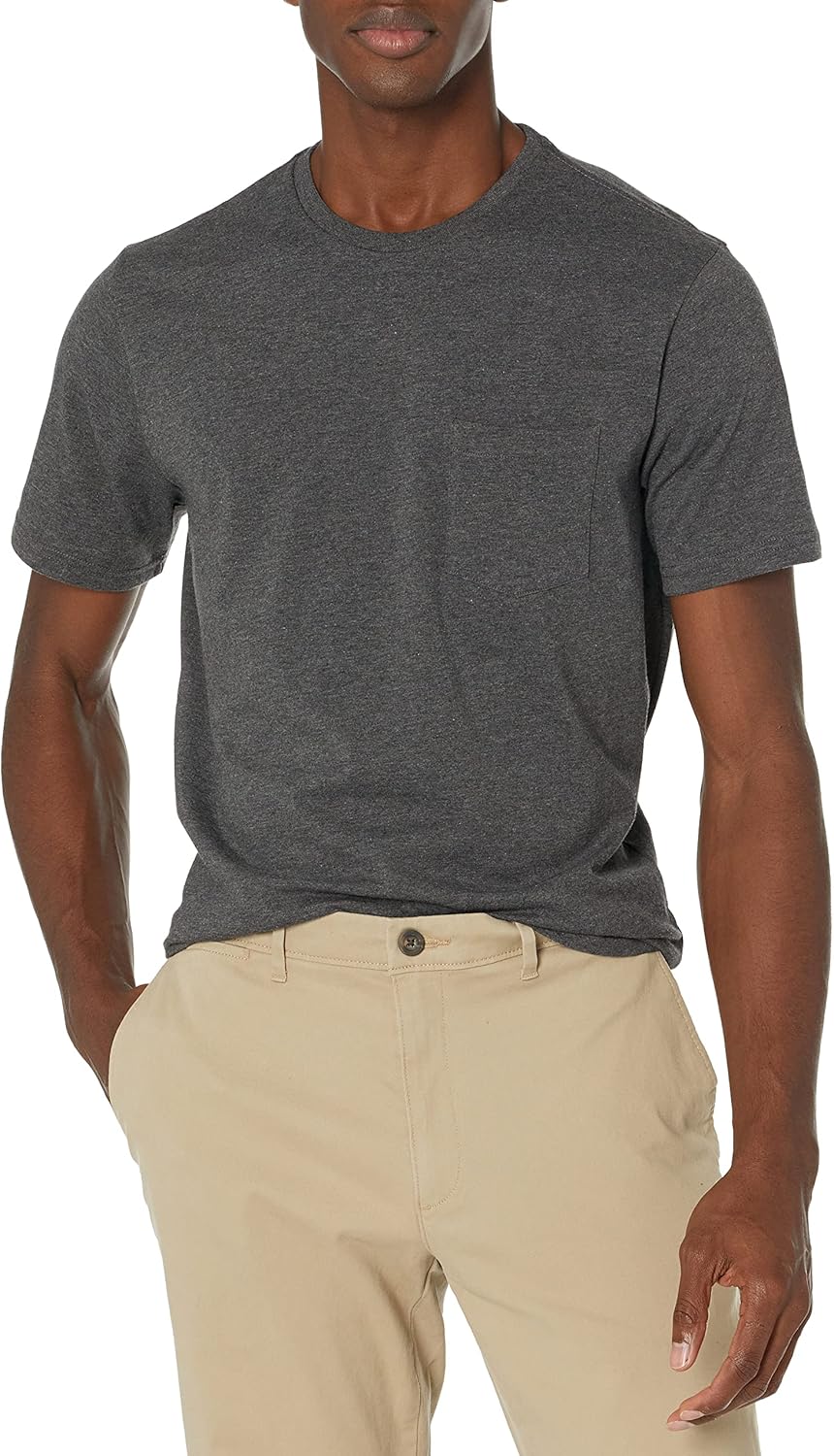 Thumbnail 1 de Amazon Essentials Herren T-Shirt Kurzarm mit Tasche, Rundhalsausschnitt, normale Passform – 2er-Pack