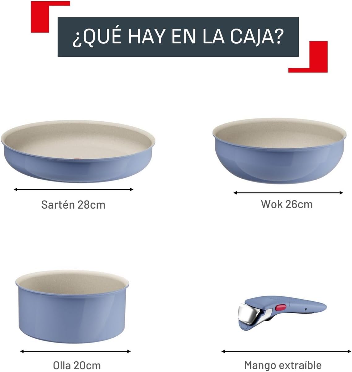 Detalle 2 de Tefal Ingenio Serenity juego 22/28 cm + cazo 20 cm