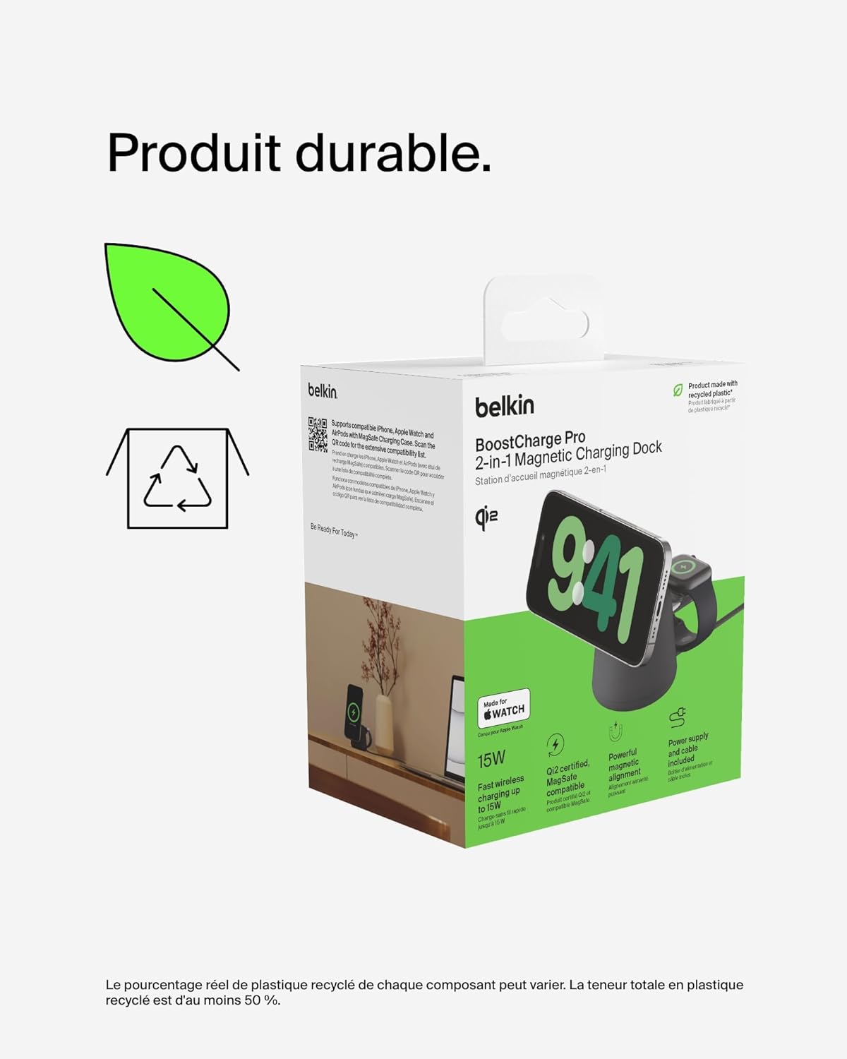 Thumbnail 6 de Belkin BoostCharge Pro Station 2-en-1 Qi2