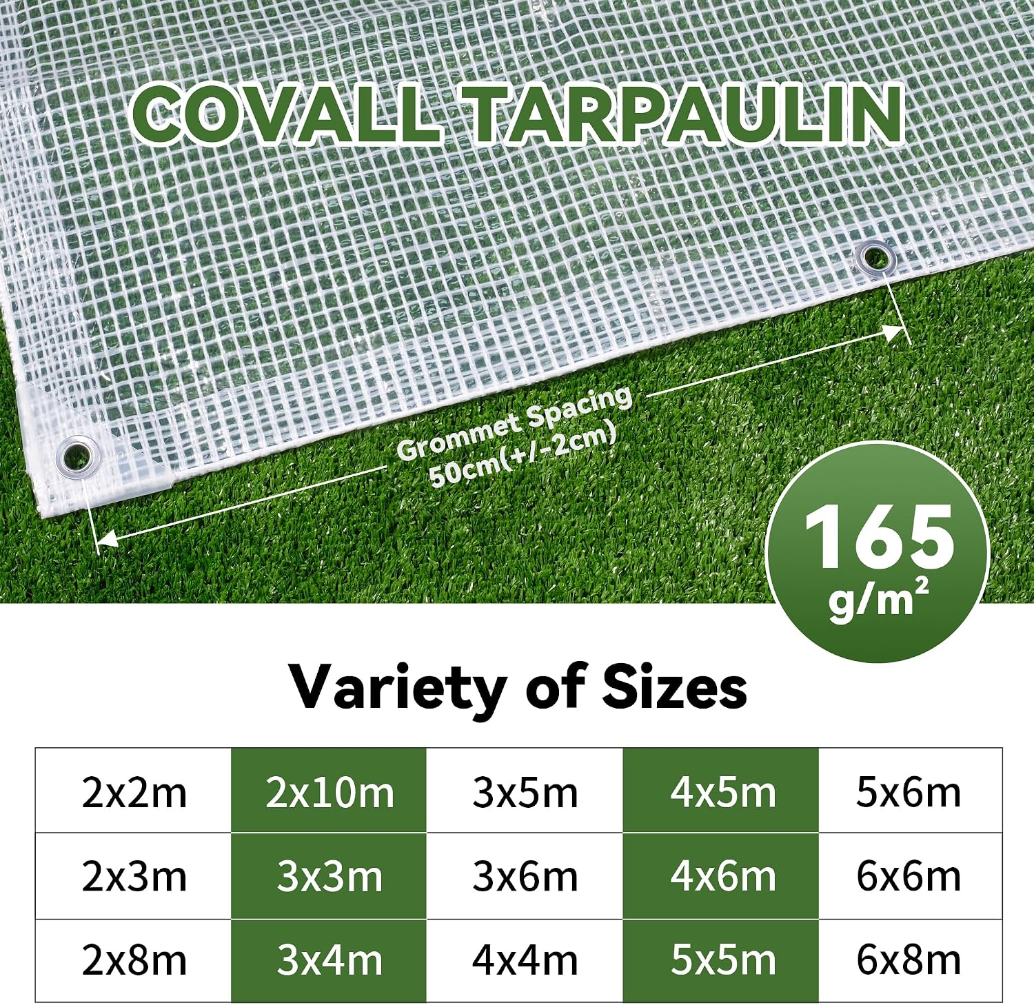 Thumbnail 4 de COVALL 2m x 2m Clear Tarpaulin 165GSM