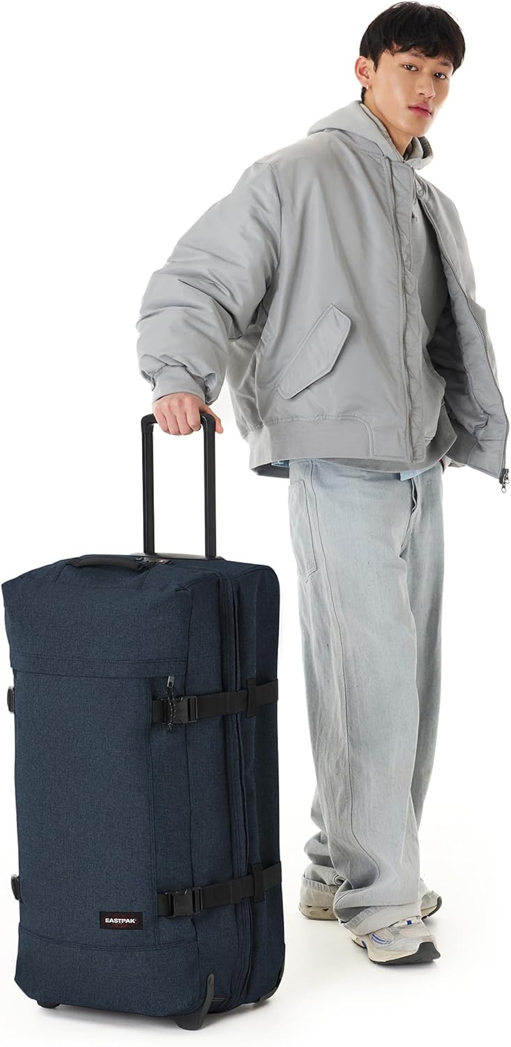Detalle 2 de Eastpak Tranverz L 121L: trolley grande Ultra Marine con doppio scomparto, ruote e TSA lock