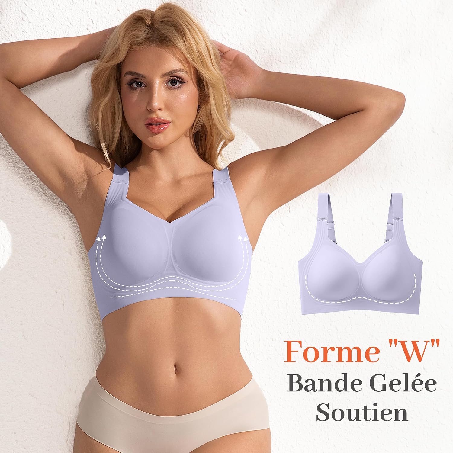 Detalle 2 de Fittingirls soutien-gorge sans armature grande taille, sans couture et bretelles réglables