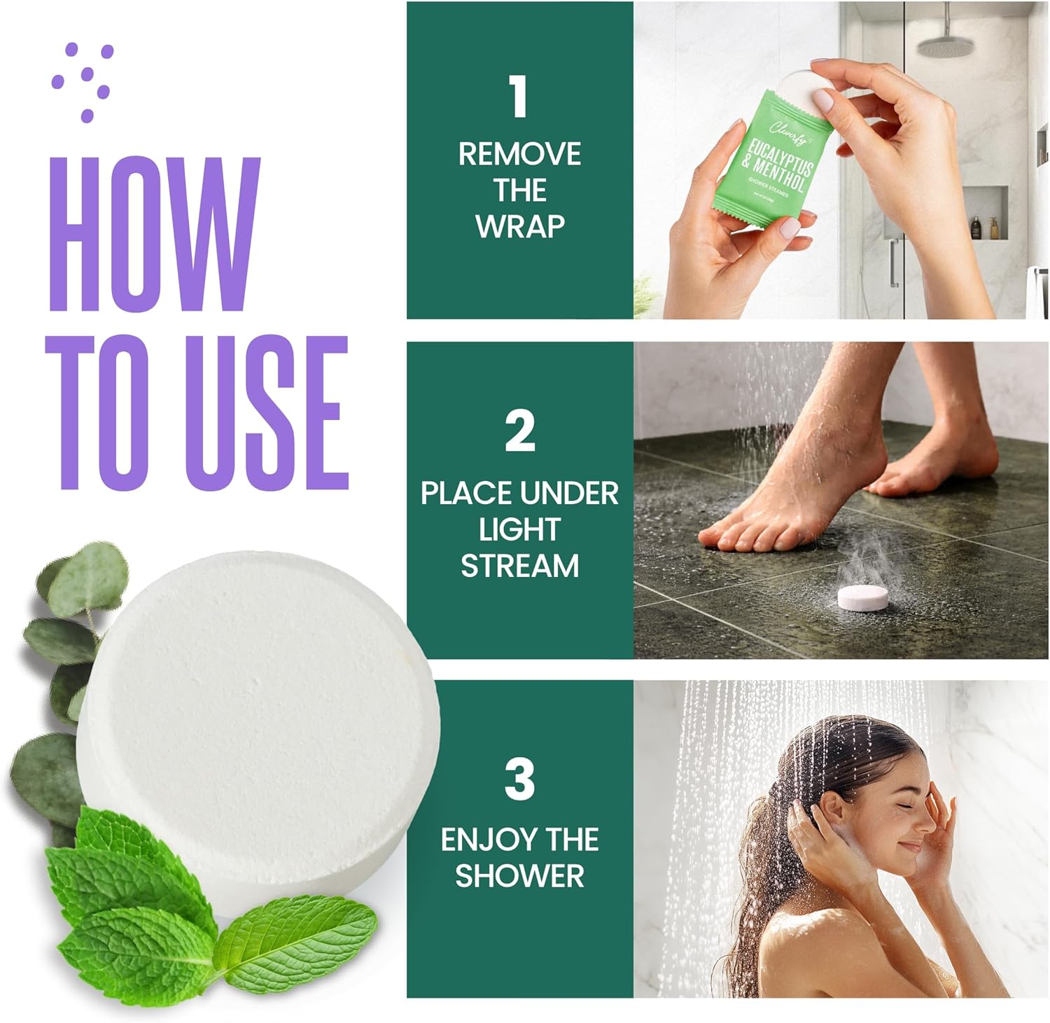 Thumbnail 6 de Cleverfy Eucalyptus 18 Shower Steamers