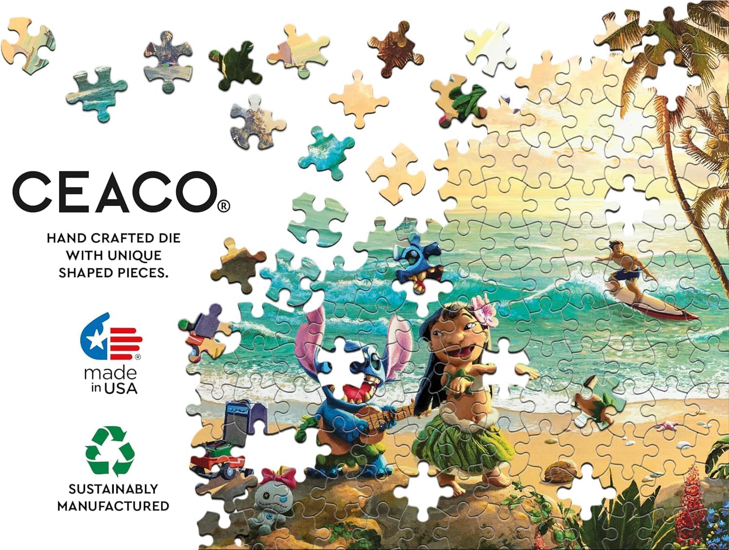 Detalle de Ceaco Thomas Kinkade Disney Lilo & Stitch 1000-Piece Jigsaw Puzzle (Premium Recycled Board, Made in USA)
