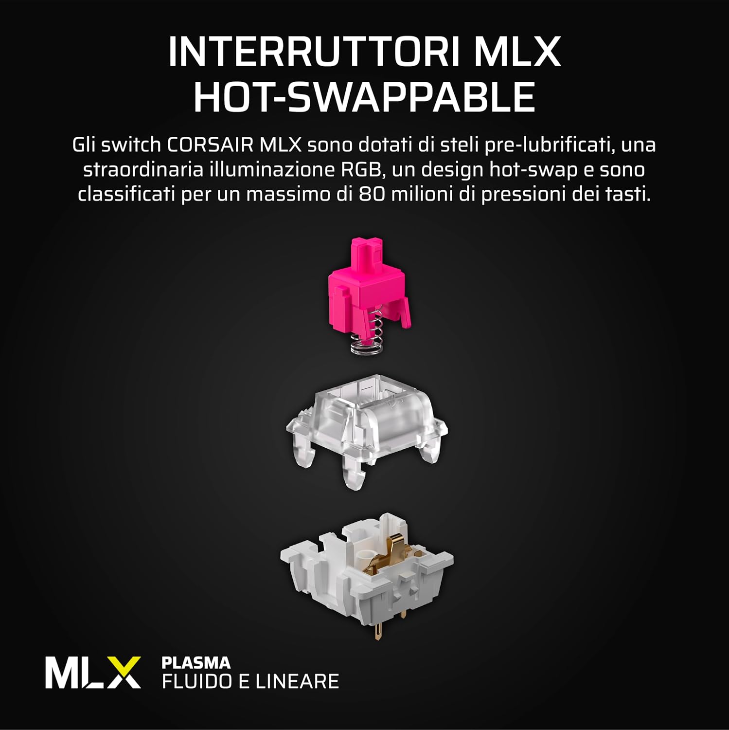 Thumbnail 4 de Corsair VANGUARD 96 Tastiera meccanica gaming cablata layout al 96% QWERTY IT (MLX Plasma, 8.000 Hz) con LCD e Virtual Stream Deck – Nero