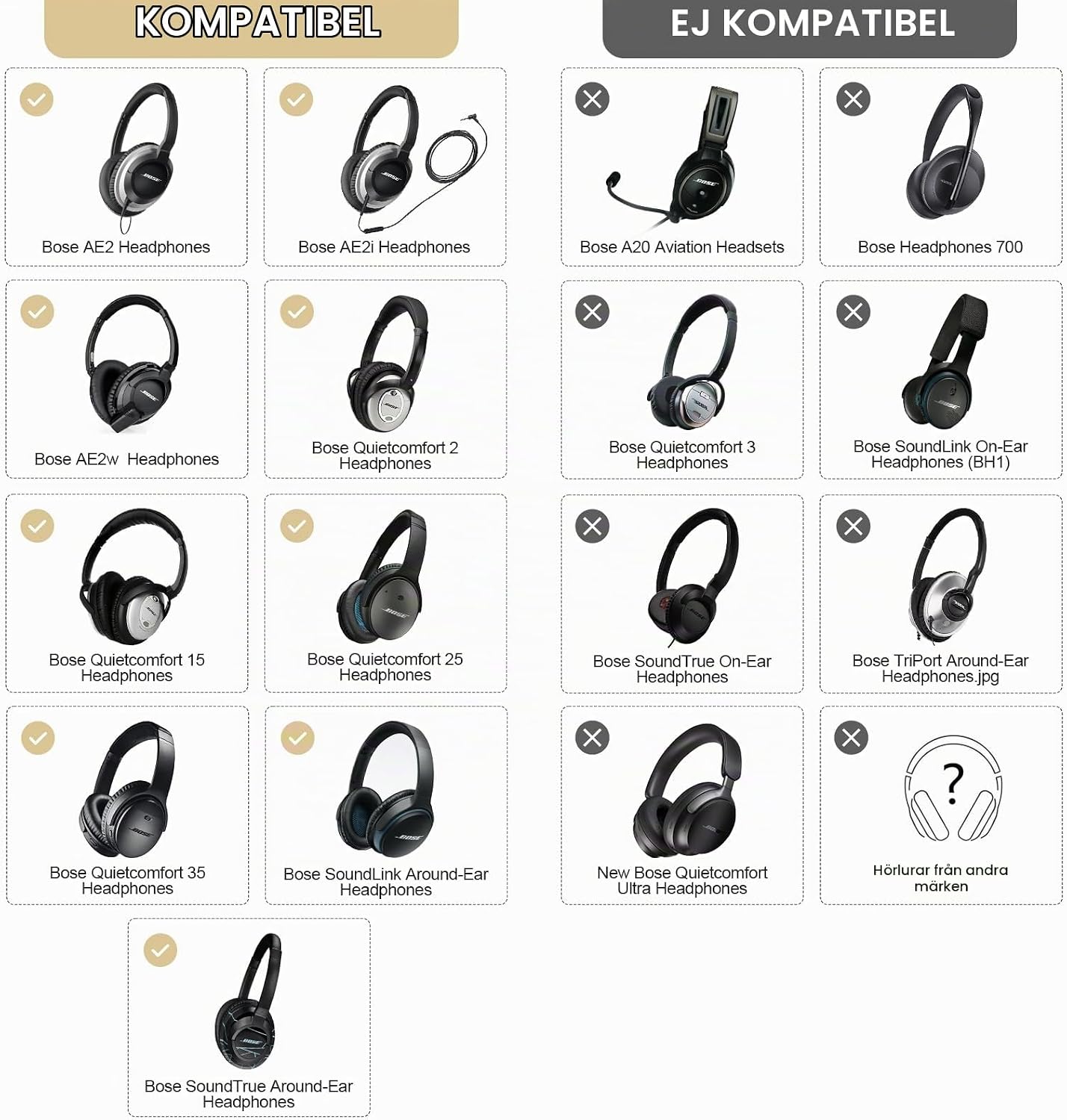 Detalle de Aurivor öronkuddar i lammskinn för Bose QC35, QC25 och AE2