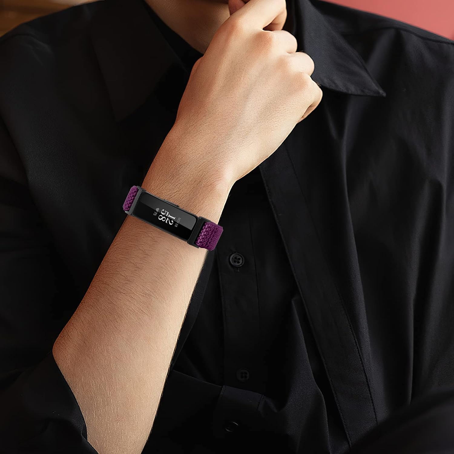 Thumbnail 5 de SHIJZWD Adjustable Elastic Nylon Watch Strap for Fitbit Inspire 3/2, Inspire HR, Ace 2/3