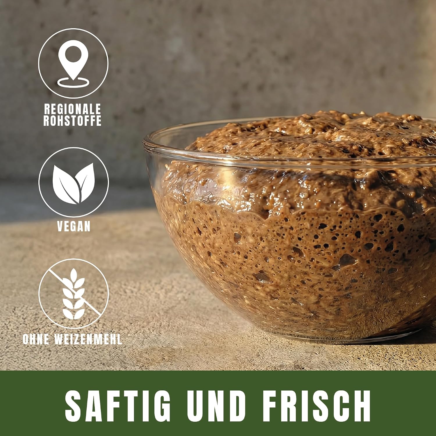Detalle de Marcel's Vollkorn Sauerteigbrot ohne Weizenmehl – 1200 g fester, vielseitiger Brotbackmix