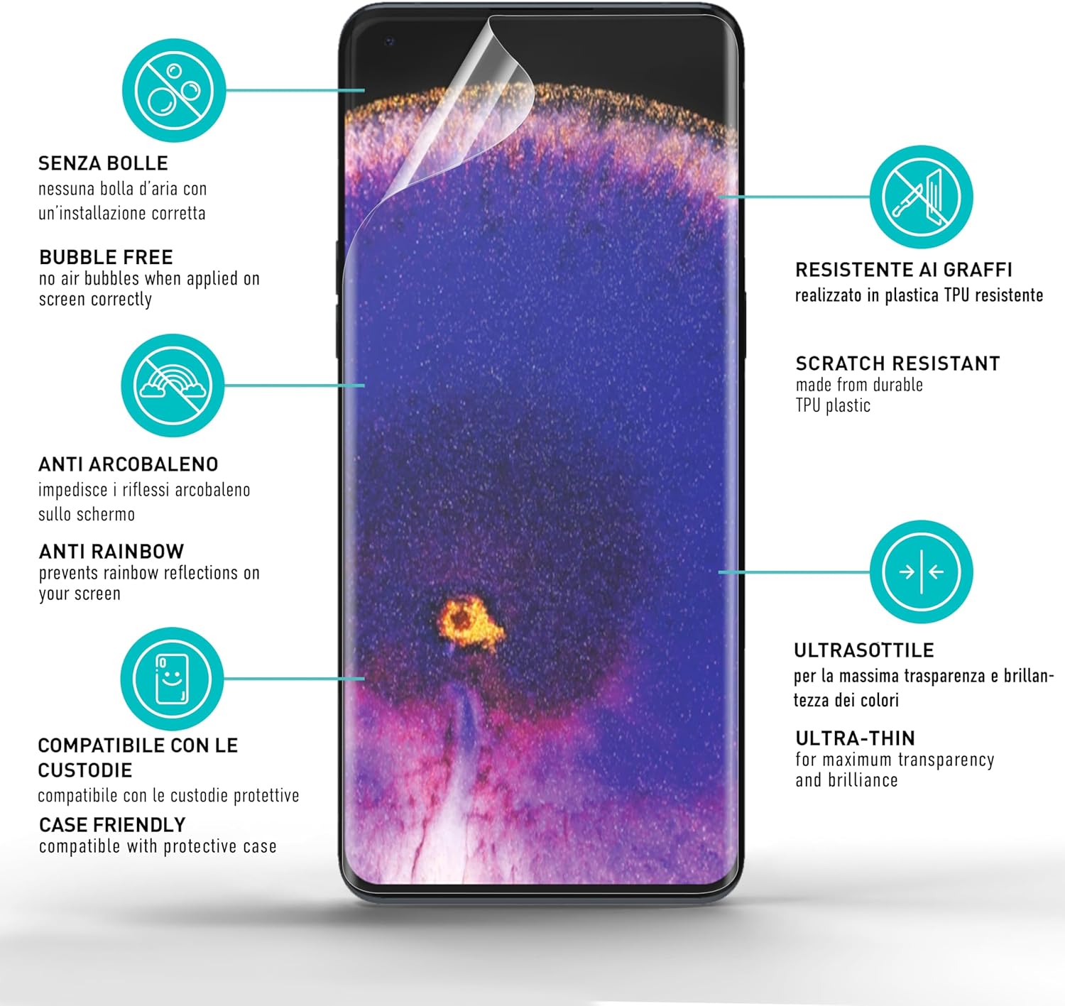 Thumbnail 4 de Smartect TPU Pellicola per Oppo Find X5 Pro Clear