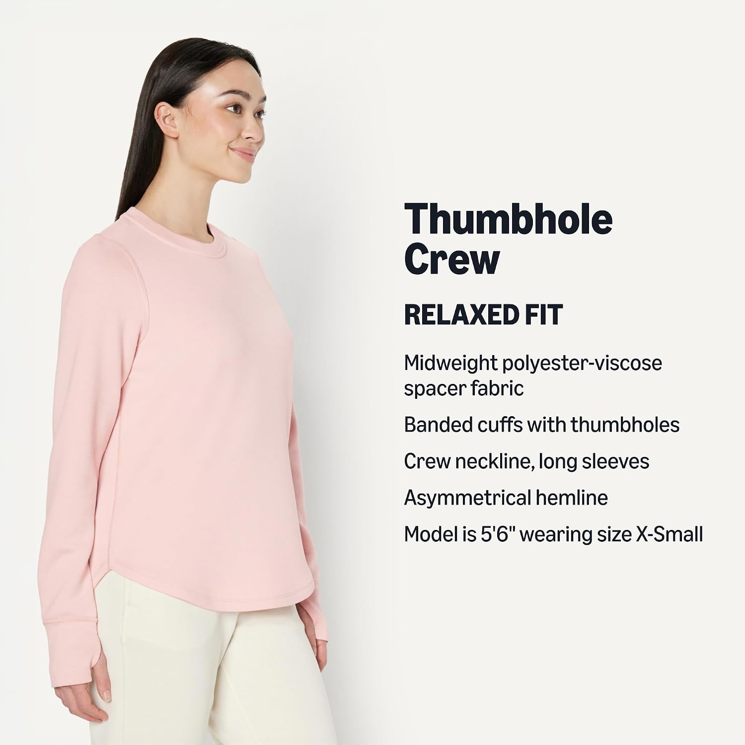 Detalle de Amazon Essentials Women's Active Sweat Relaxed-Fit Long-Sleeve Crewneck Sweatshirt