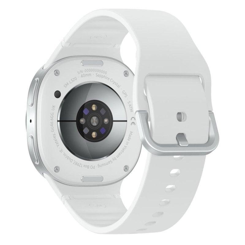 Detalle de Samsung Galaxy Watch8 (SM-L320) WiFi + GPS con NFC, extras de salud y pantalla Super AMOLED en plata