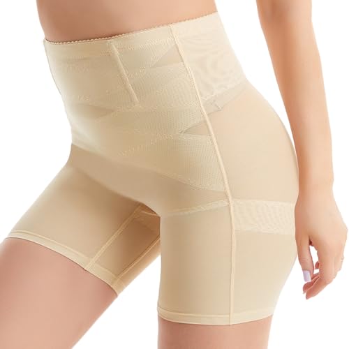 Detalle de DiULi Braga Faja Reductora Mujer, Braga Faja sin Costuras y Braguitas Moldeadoras para Postparto (Color Piel-M)