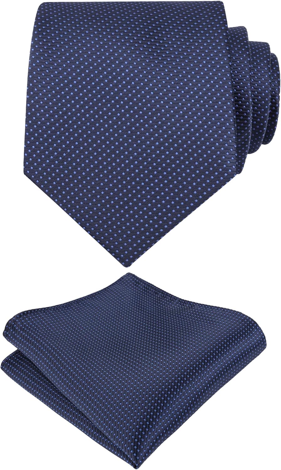 Detalle de Alizeal Polka Dot Tie and Pocket Square Set for Business Formal
