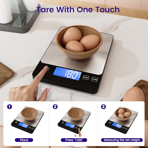 Thumbnail 6 de Bilancia da cucina digitale ibanez? no: izeyu, bilancia ricaricabile USB-C con 15 kg di portata e precisione 1 g/0,1 oz