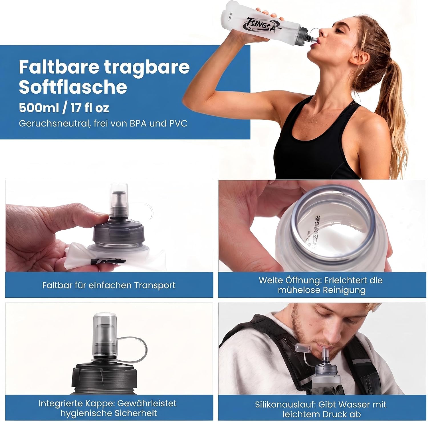 Thumbnail 5 de TSINGSA Laufweste Laufweste mit 500 ml