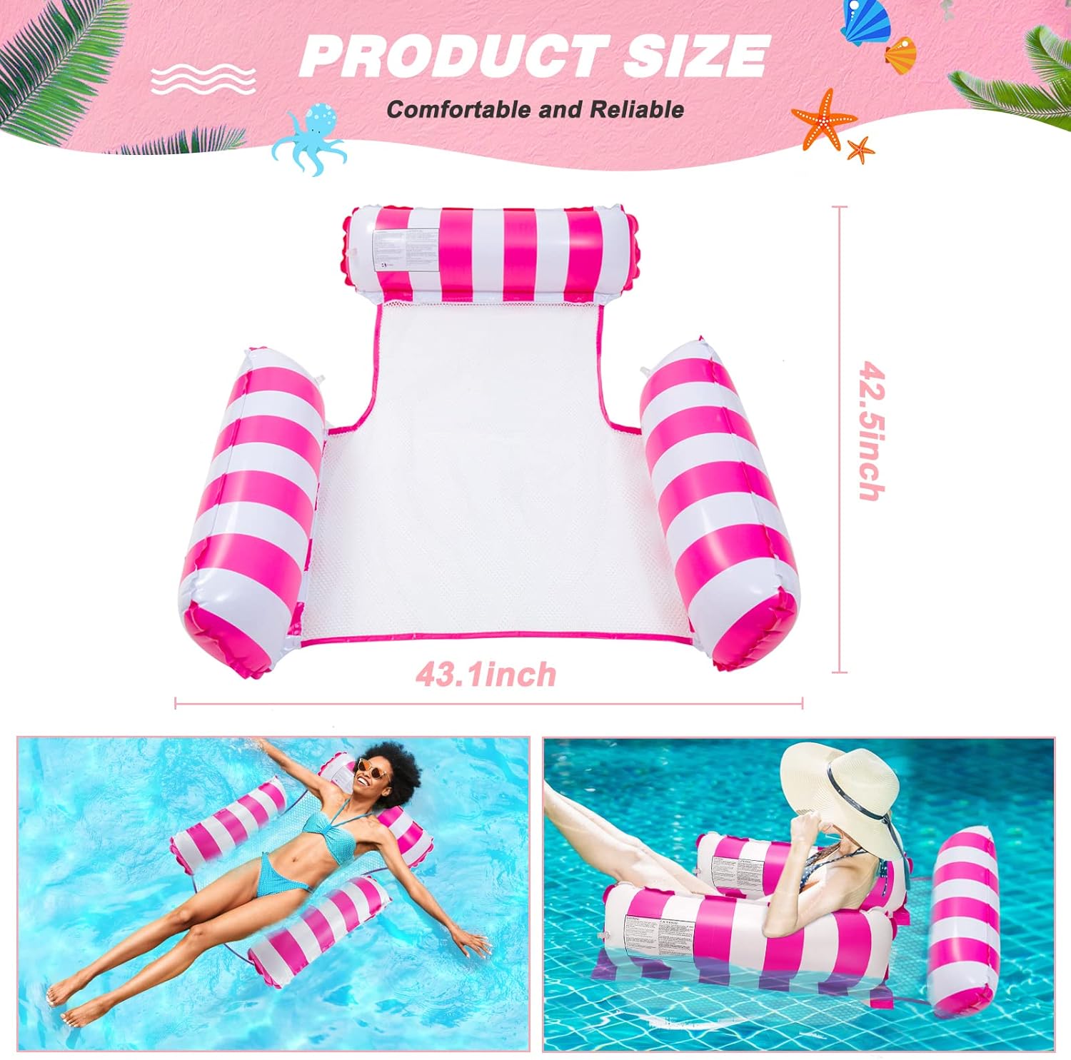 Thumbnail 1 de MLRYH 2-Stück Luftmatratze Pool – 4-in-1 Wasserspielmatte mit Pumpe und Netz-Design