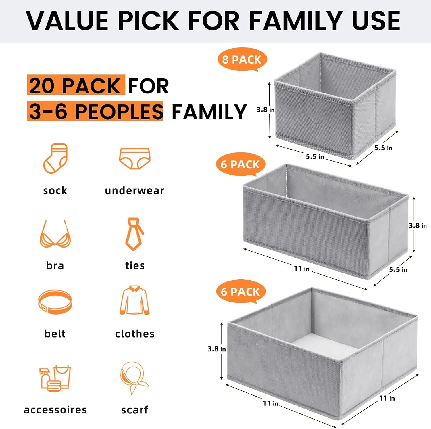 Thumbnail 1 de Criusia Family Drawer Organizer 20‑Pack