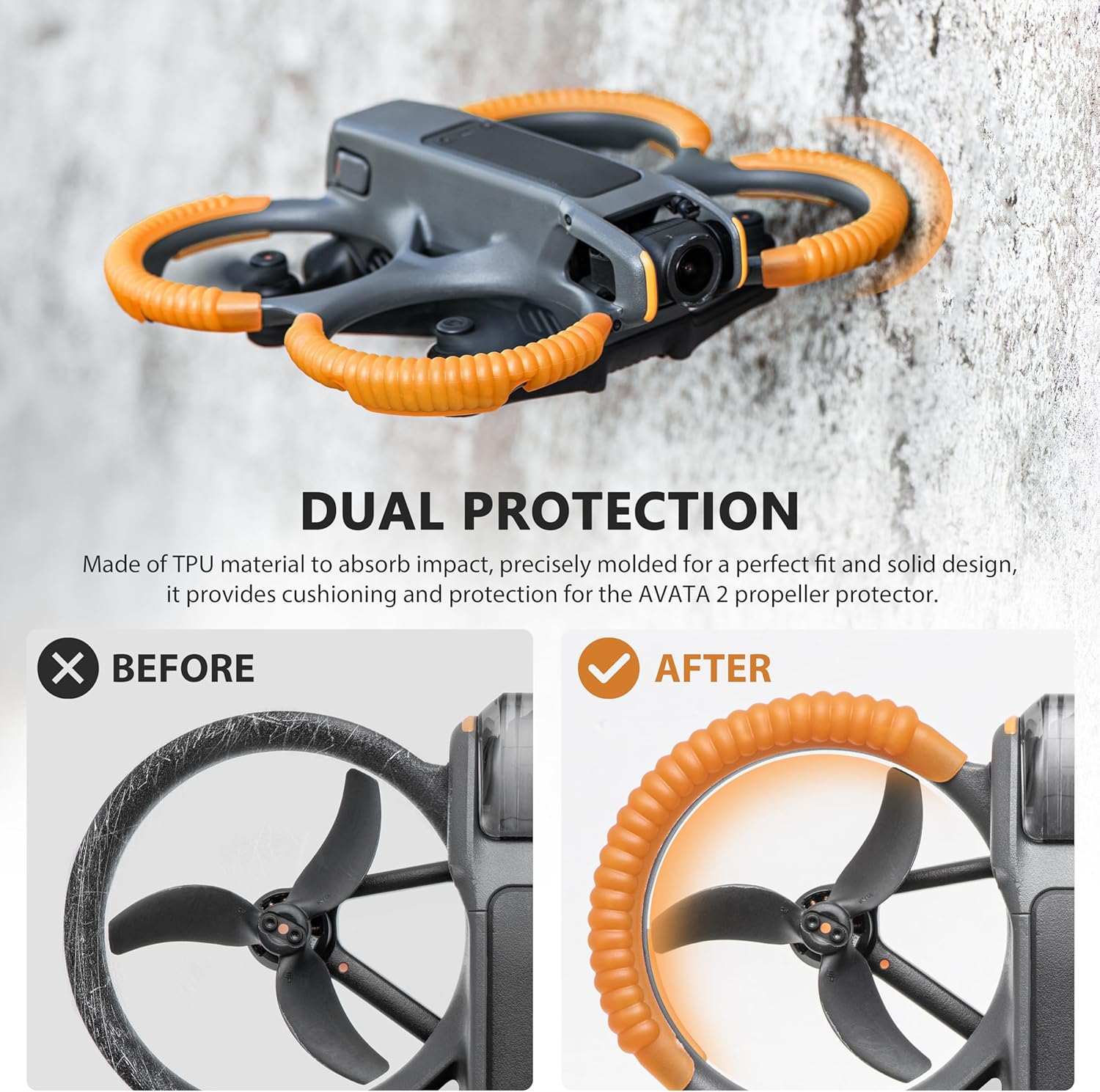 Thumbnail 1 de STARTRC Stoßfänger Schutzring für DJI Avata 2 Propeller Guard (orange, 4er-Set)