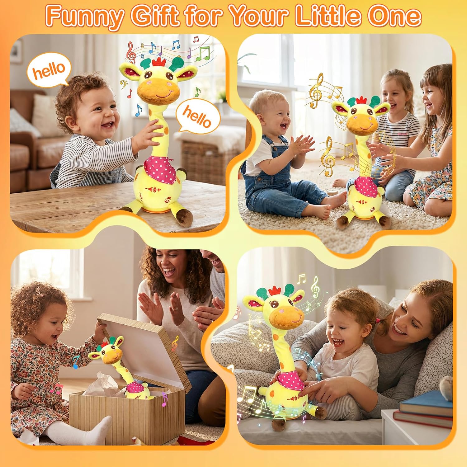 Thumbnail 5 de Hunfur Talking Dancing Giraffe Baby Toy (3–18 Months) — Singing, Recording & Glowing Light