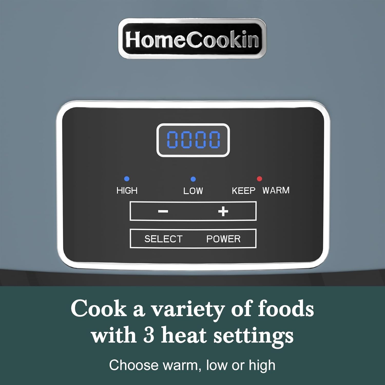 Thumbnail 1 de HOMECOOKIN 8-Quart Programmable Slow Cooker with Timer & Keep Warm (Blue)