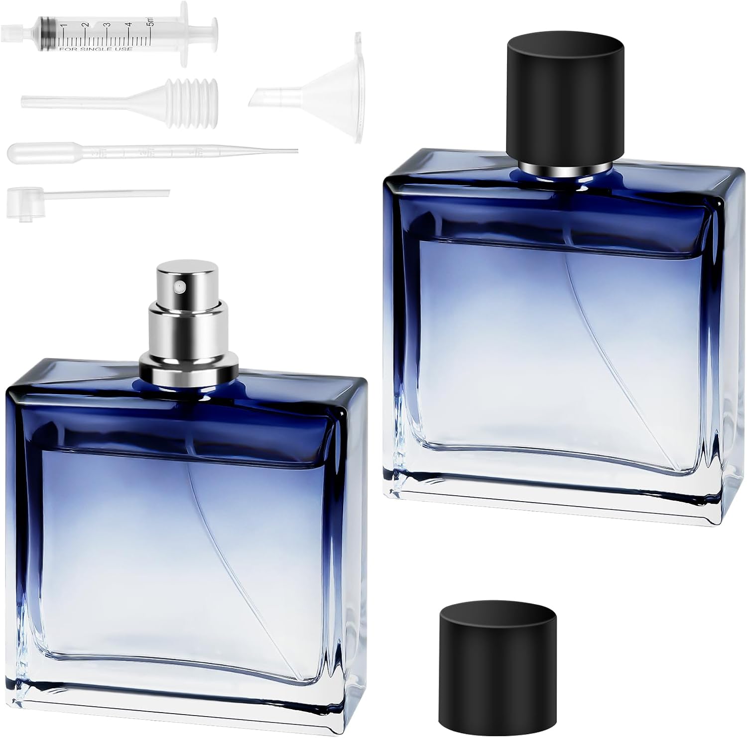 LOPHE Parfümzerstäuber – 2 Stück, 50 ml, Glas/Blau, nachfüllbar