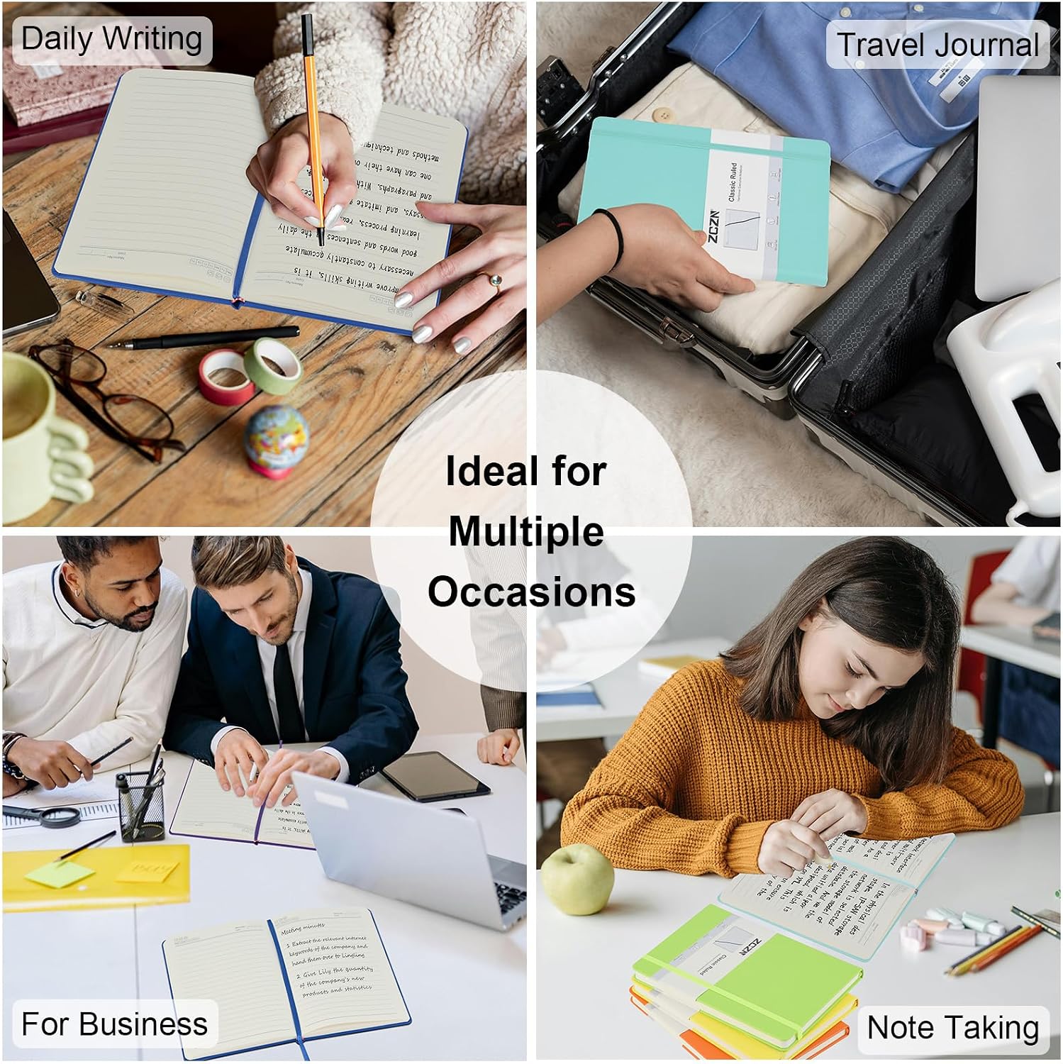 Thumbnail 6 de ZCZN A5 Lined Journal Notebook 8-Pack