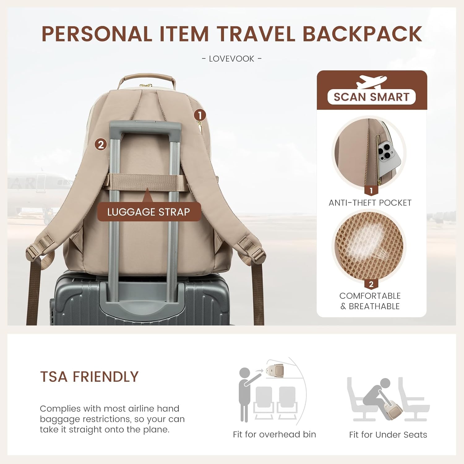 Thumbnail 5 de LOVEVOOK Laptop Backpack 15.6 inch