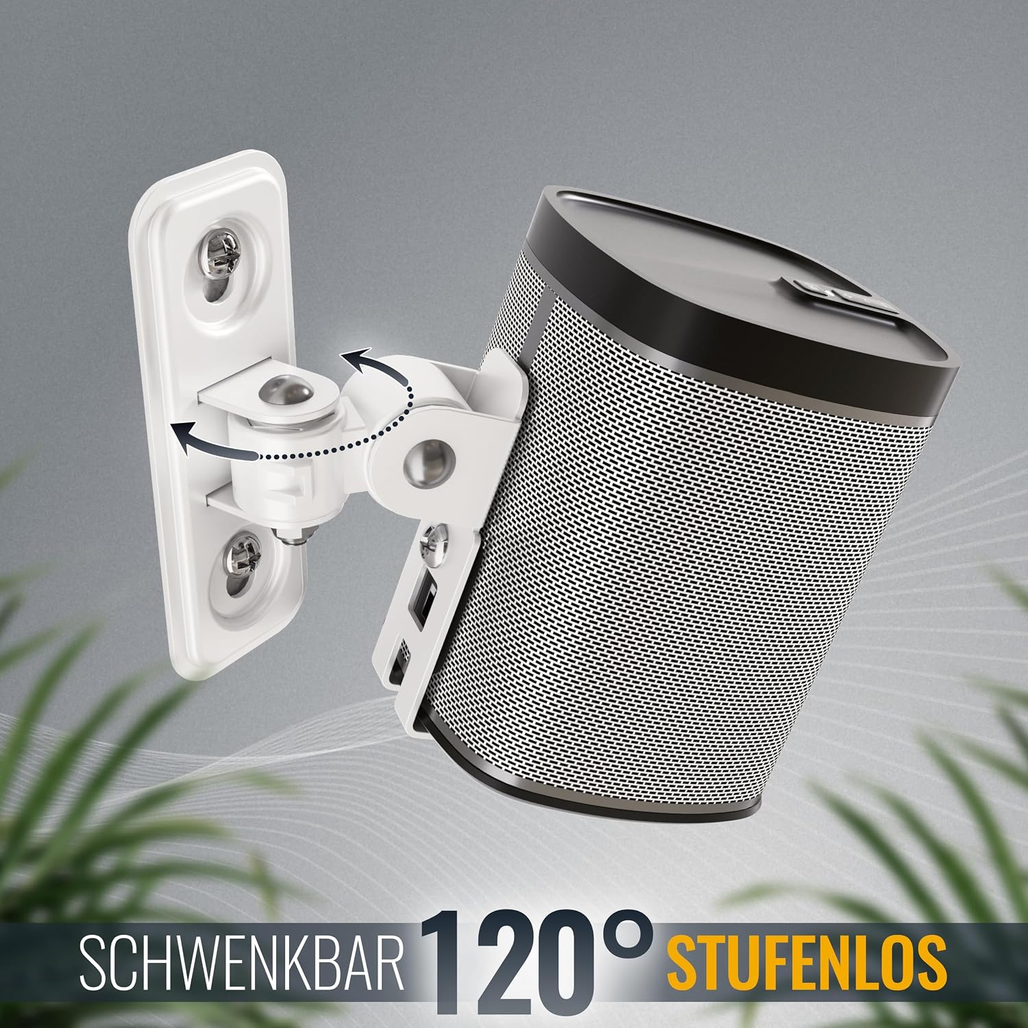 Detalle de RICOO 1x Lautsprecher-Wandhalterung für Sonos Play:1 (Gen 2) LH431-W – schwenk- & neigbar