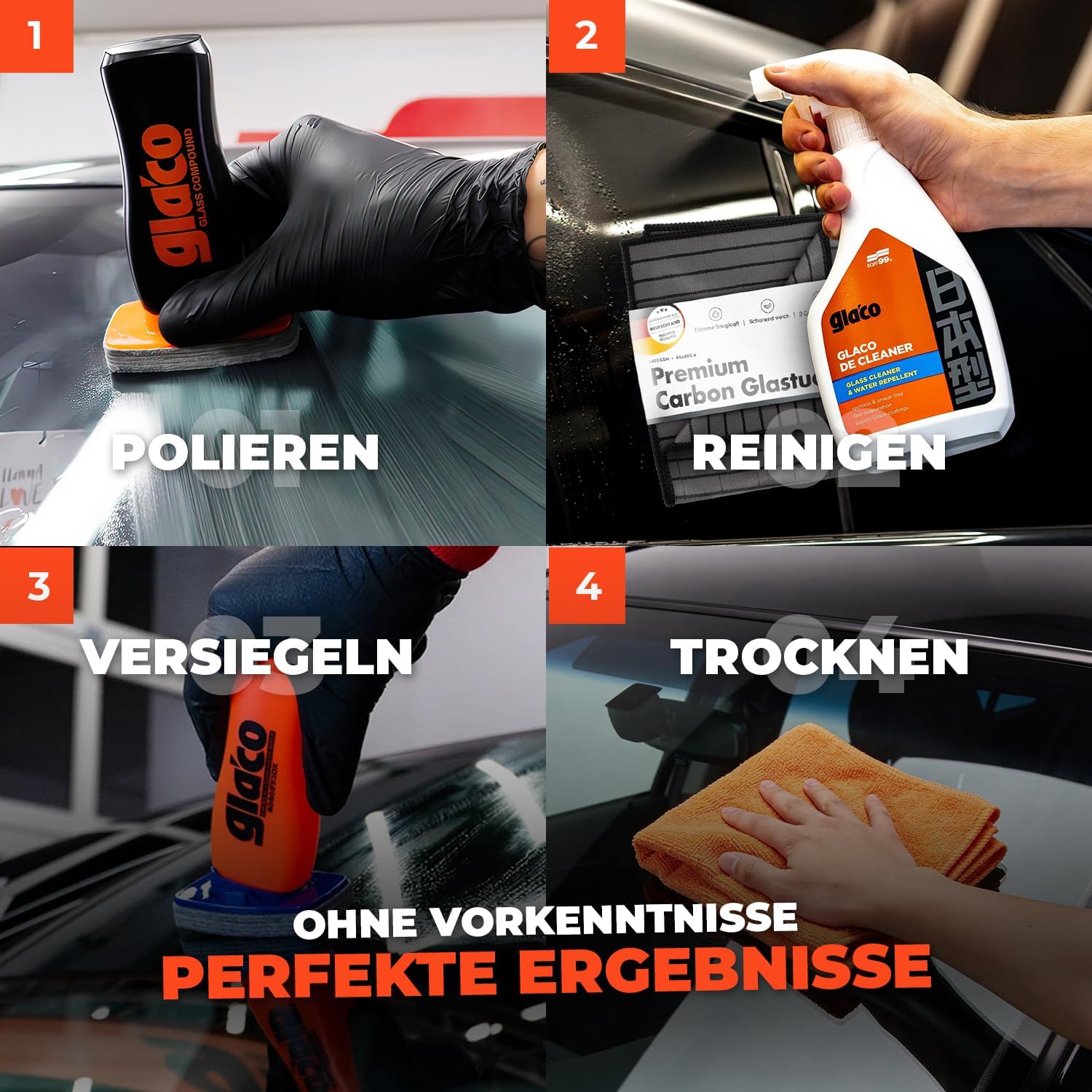 Thumbnail 2 de Soft99 Glaco DX Glasversiegelung Bundle mit Roll-On Glass Compound & Glasreiniger-Set