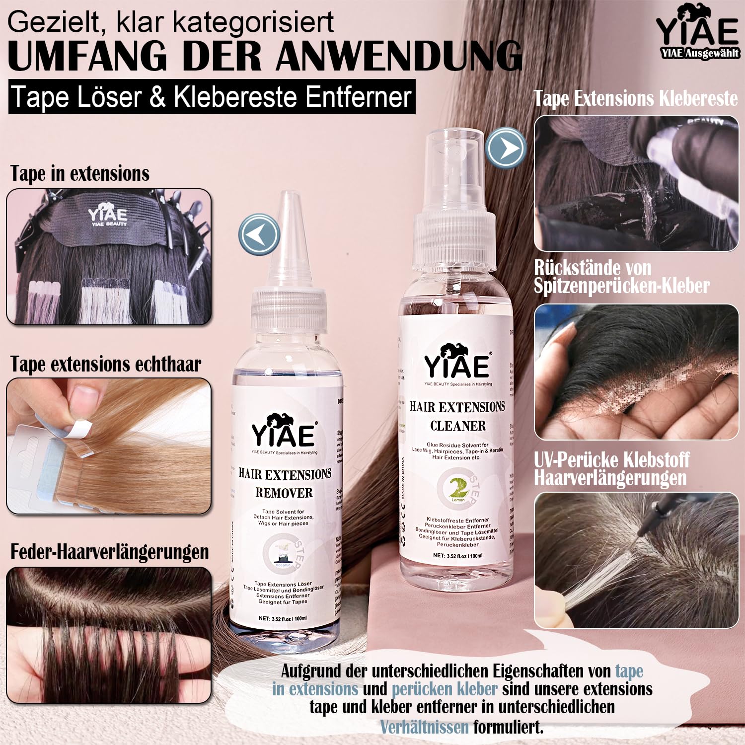 Detalle de YIAE Ausgewählt Profi-Set Tape Extensions 200 ml