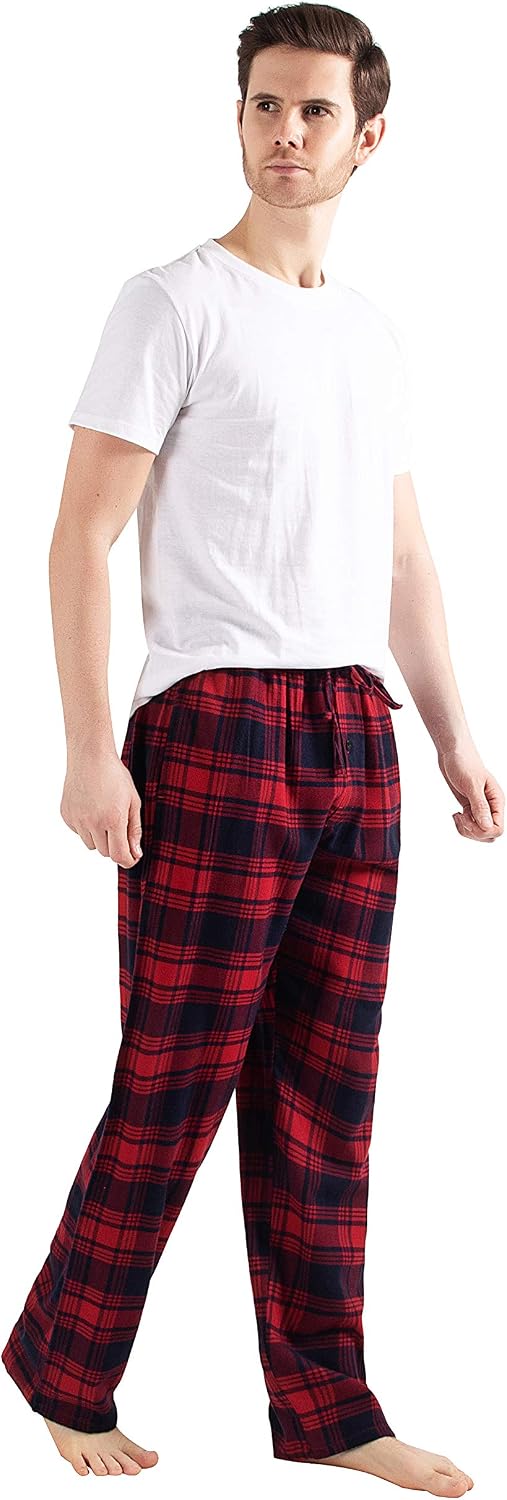 Thumbnail 1 de JTPW Herren-Pyjama-Loungehose aus Flanell (100 % Baumwolle) mit Taschen