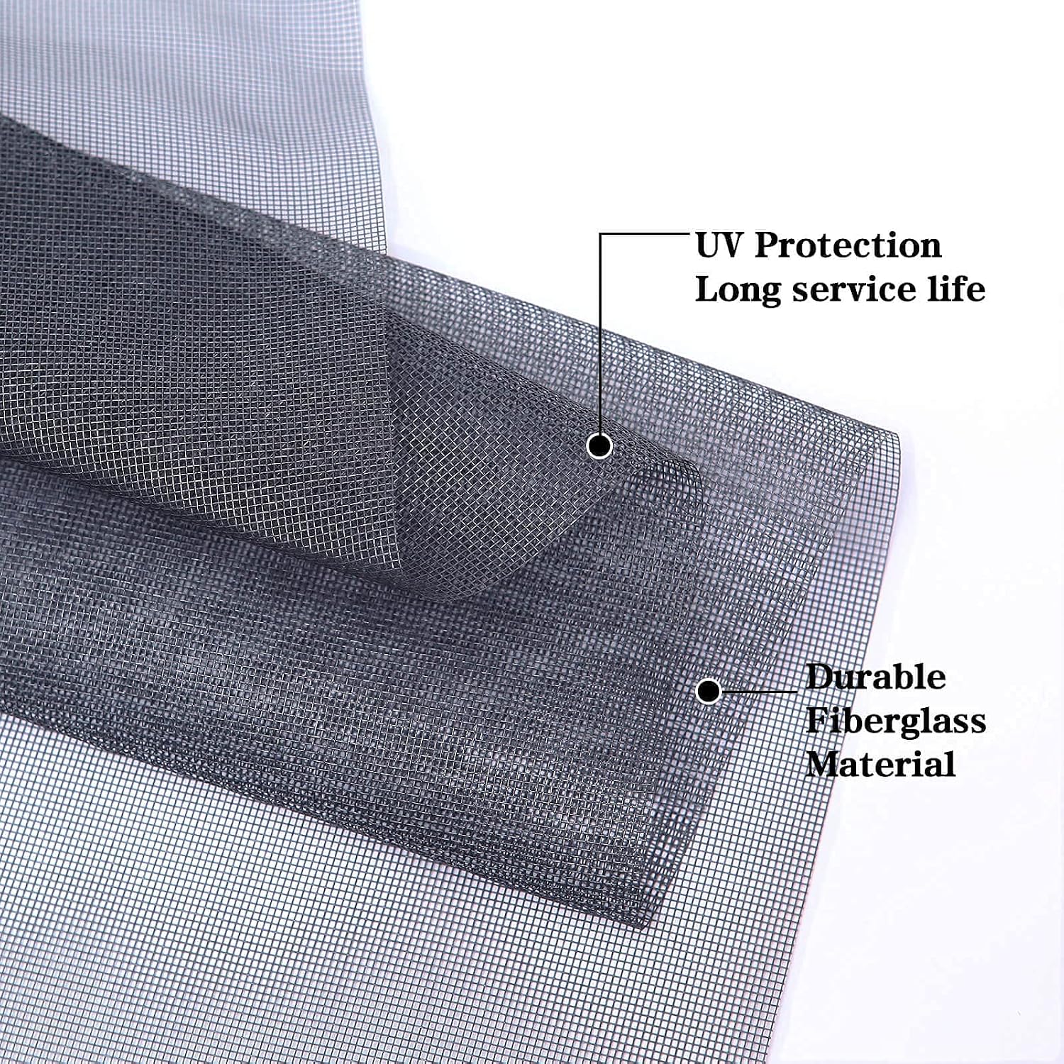 Detalle de TOOLTRIZ Window Screen Replacement Kit, 48 x 118-Inch Charcoal Fiberglass Mesh