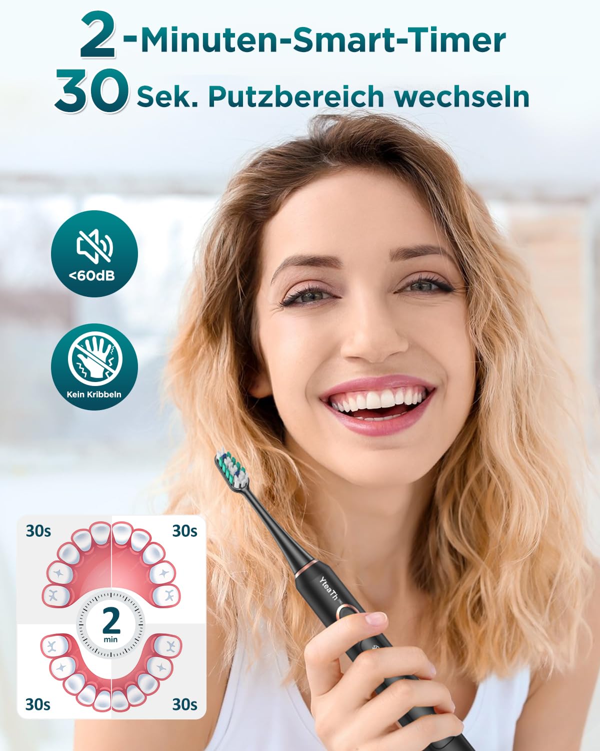 Thumbnail 5 de YTEATH PRO Schallzahnbürste 90 Tage Akkulaufzeit