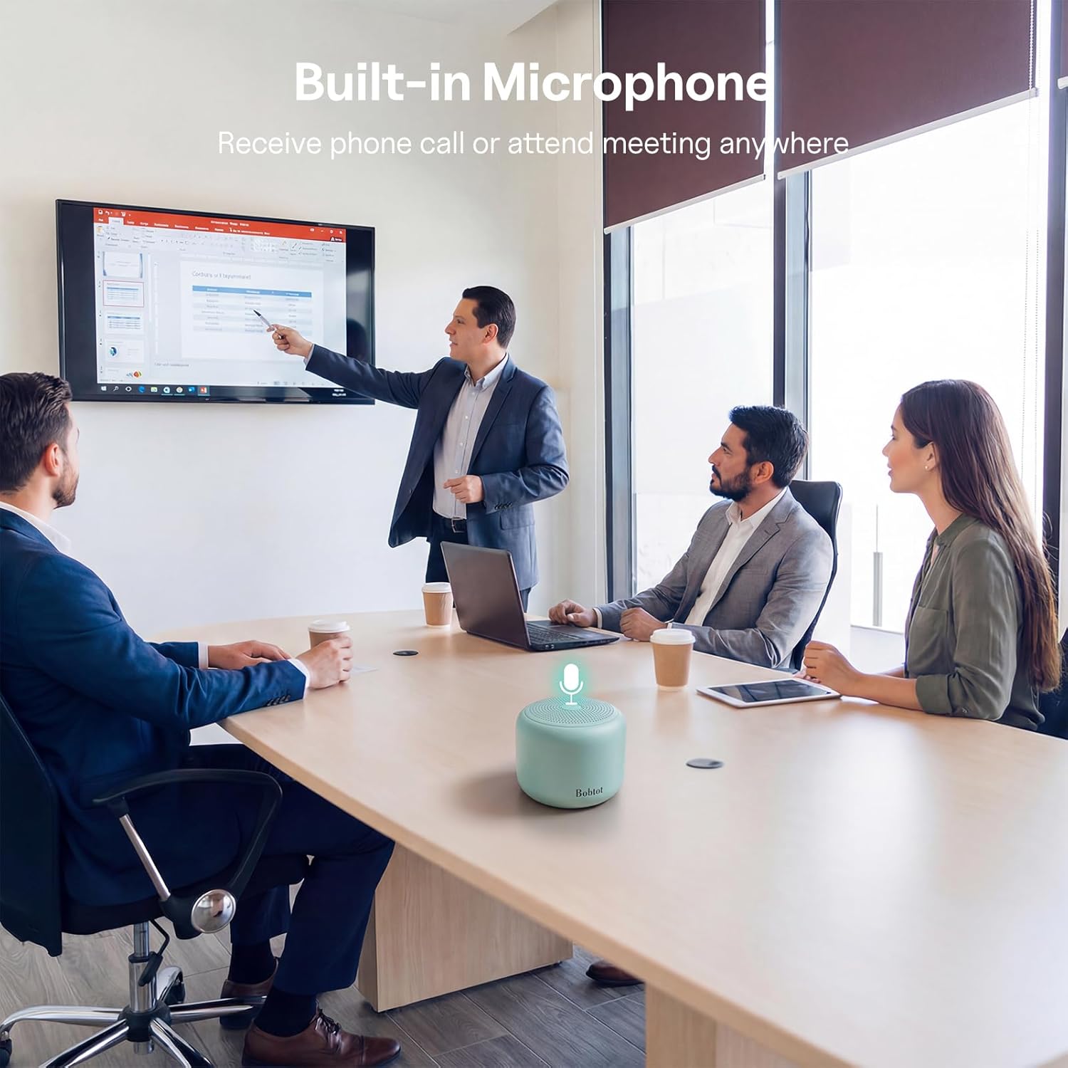 Thumbnail 5 de Bobtot Portable Bluetooth Speaker with Strap (Green) – 5W Stereo, IPX5 Waterproof, 20 Hours