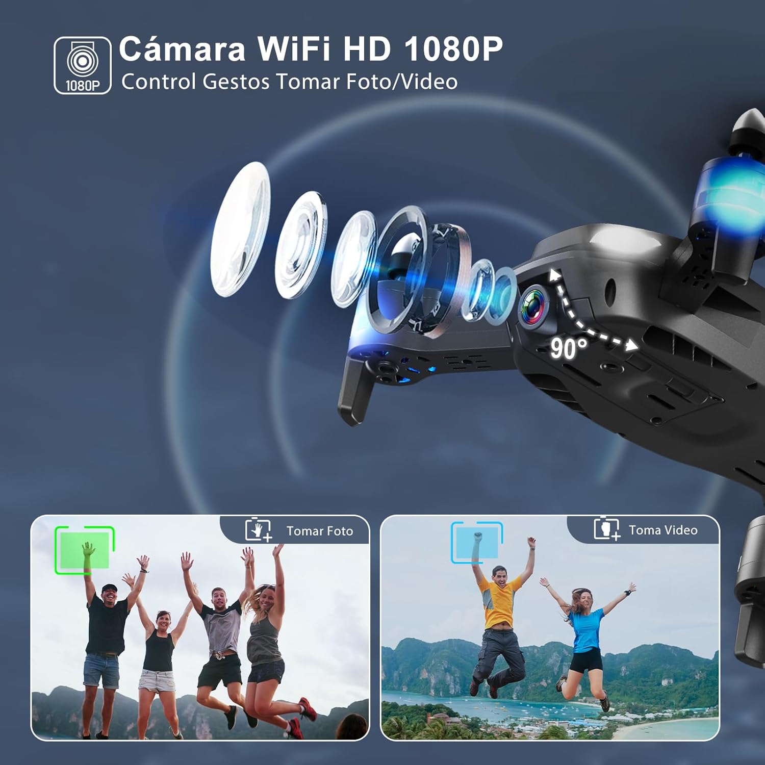 Detalle 2 de Wipkviey T26 Drone con Cámara 1080P HD 26 mins