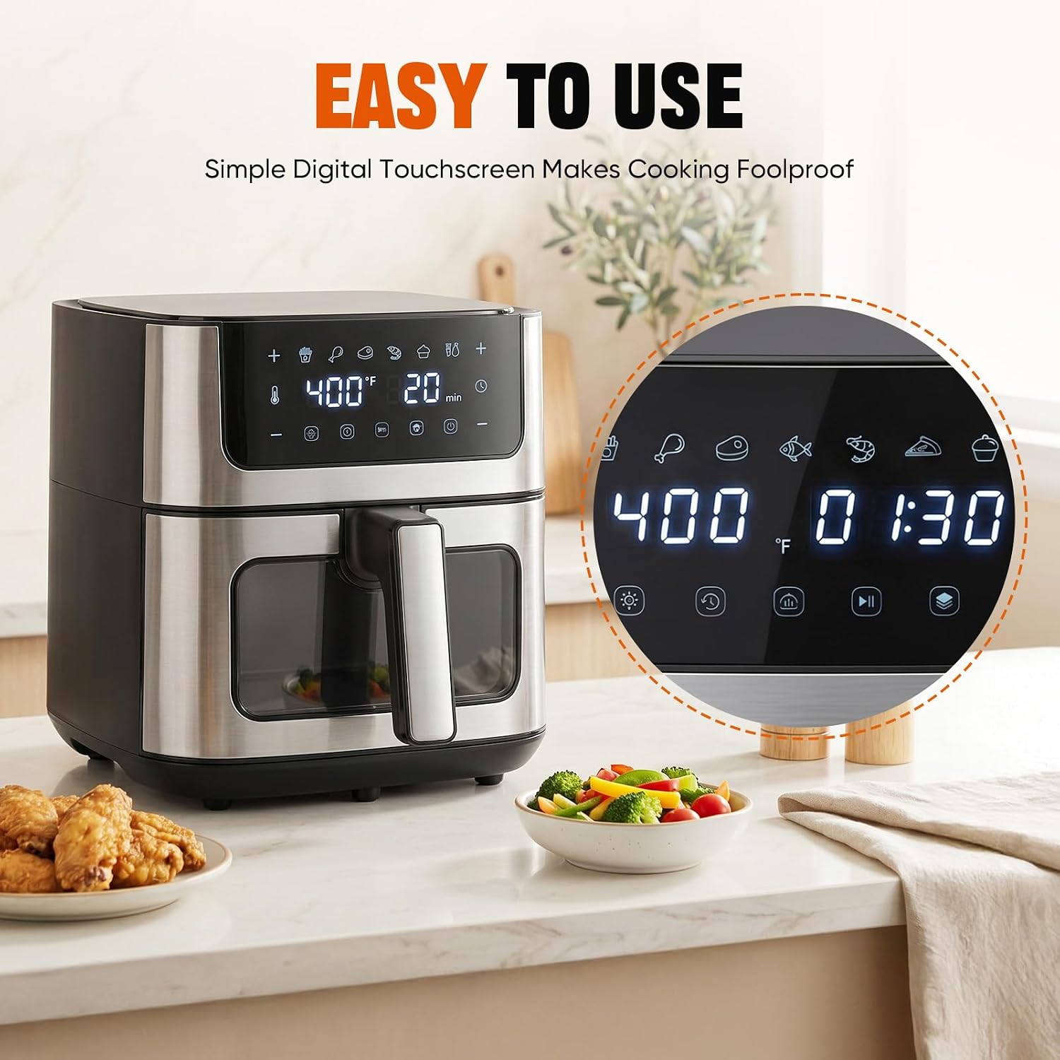 Detalle 2 de KMFurnila Air Fryer 6-Quart