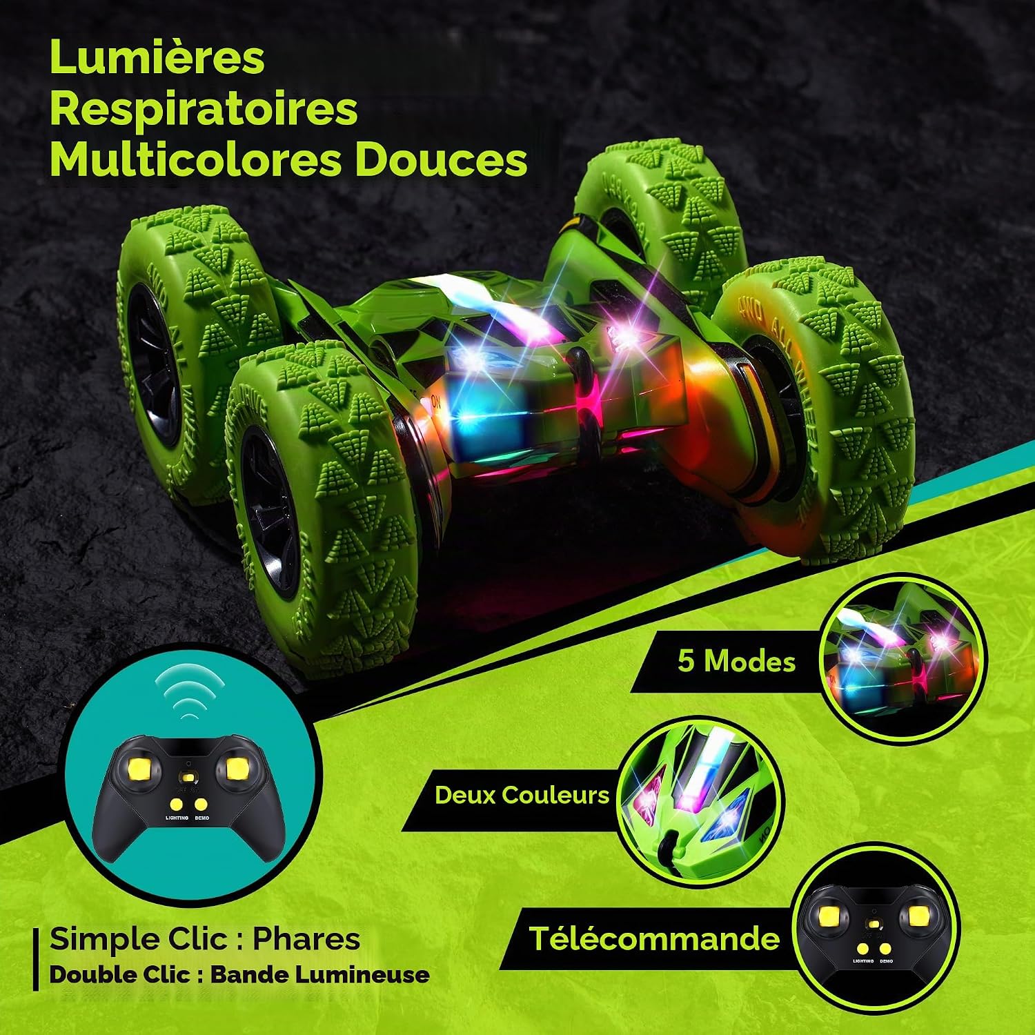 Thumbnail 3 de Threeking Voiture Télécommandée Enfant RC – Découverte acrobaties et batterie interchangeable
