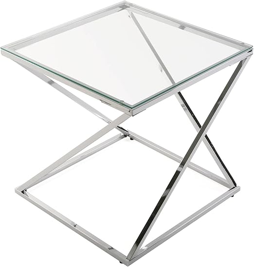 Versa Trento Mesa Auxiliar Moderna 51x51x51cm 🖤