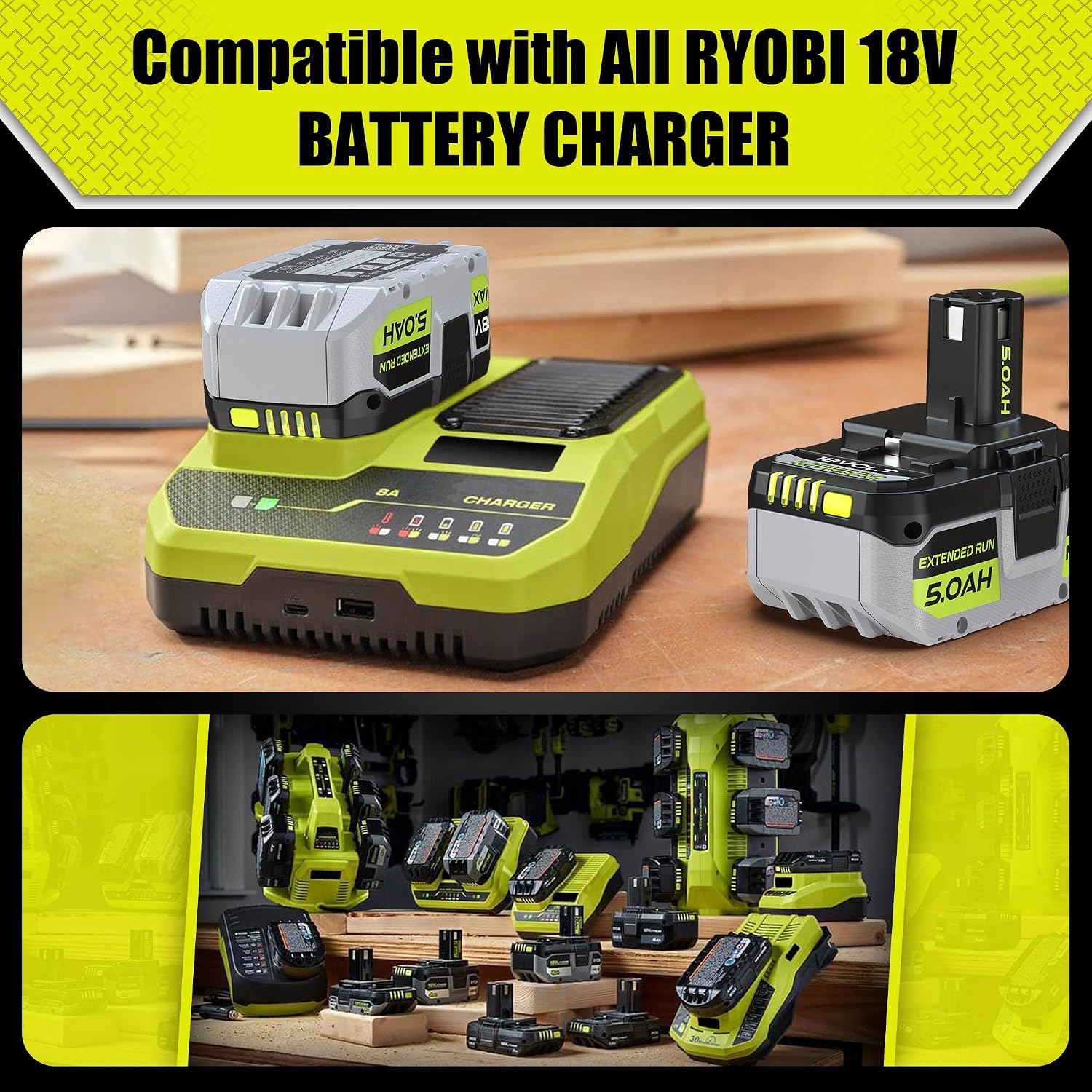 Thumbnail 4 de 5.0Ah Replacement Battery for Ryobi ONE+ 18V – P103/P104/P108/P102/P105/P107/P109/P122
