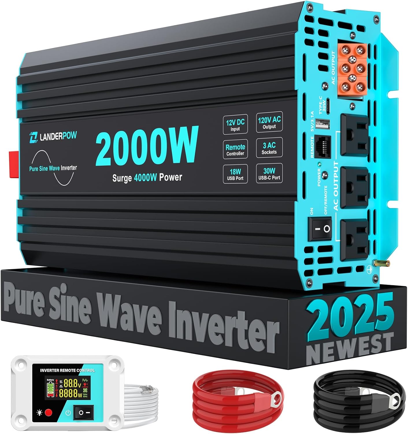 Detalle de LANDERPOW Pure Sine Wave Inverter 2000W