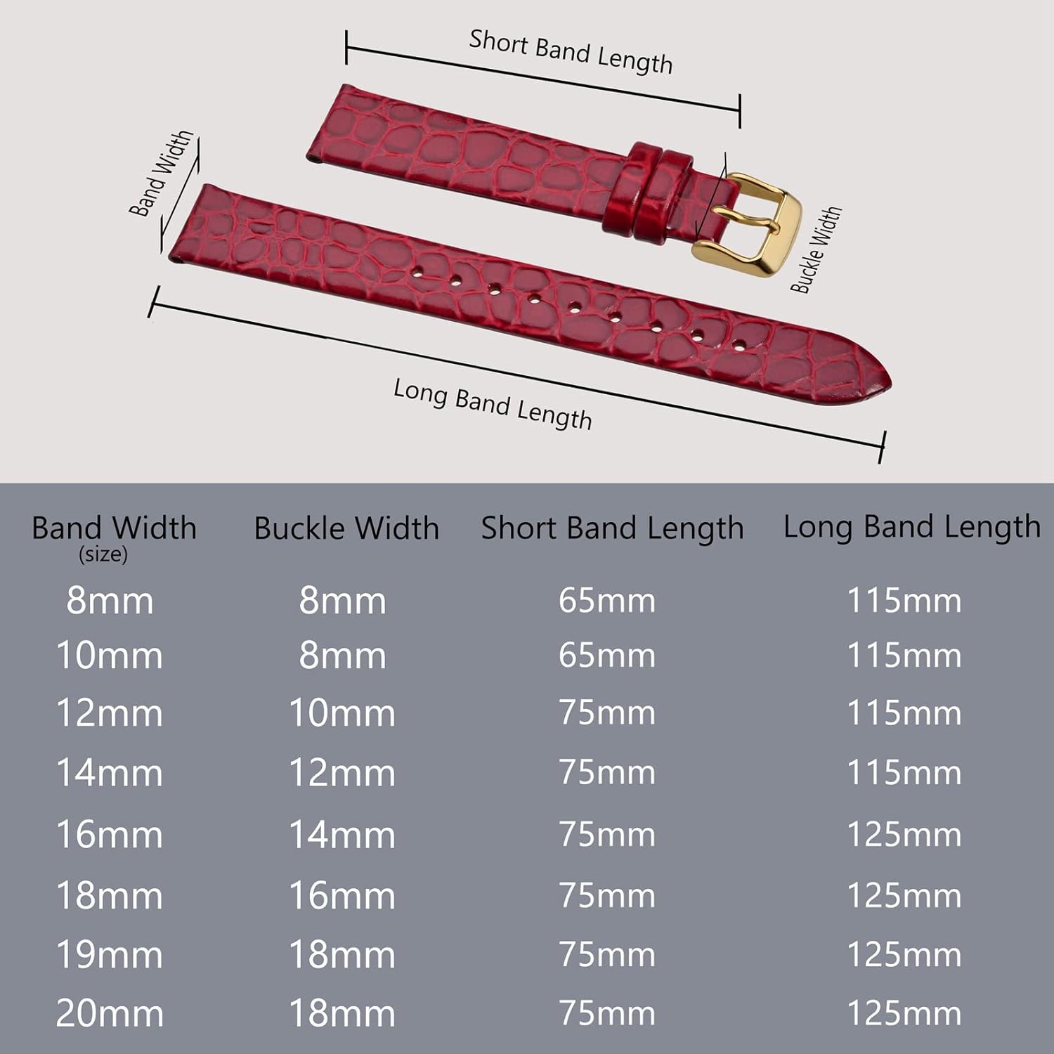 Thumbnail 4 de BISONSTRAP Leder-Uhrenarmband 14 mm – Weiches Lederband mit polierter Gold-Schnalle