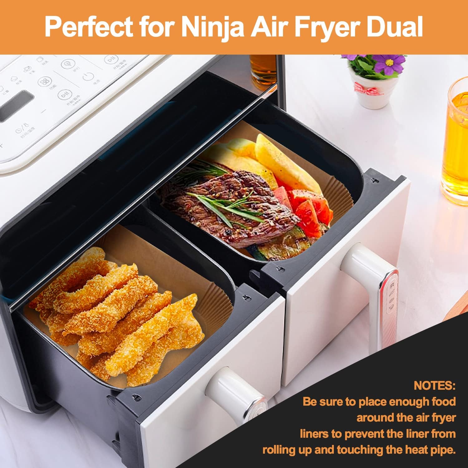 Thumbnail 4 de FEEZOM 130PC Air Fryer Liners 20.5cm