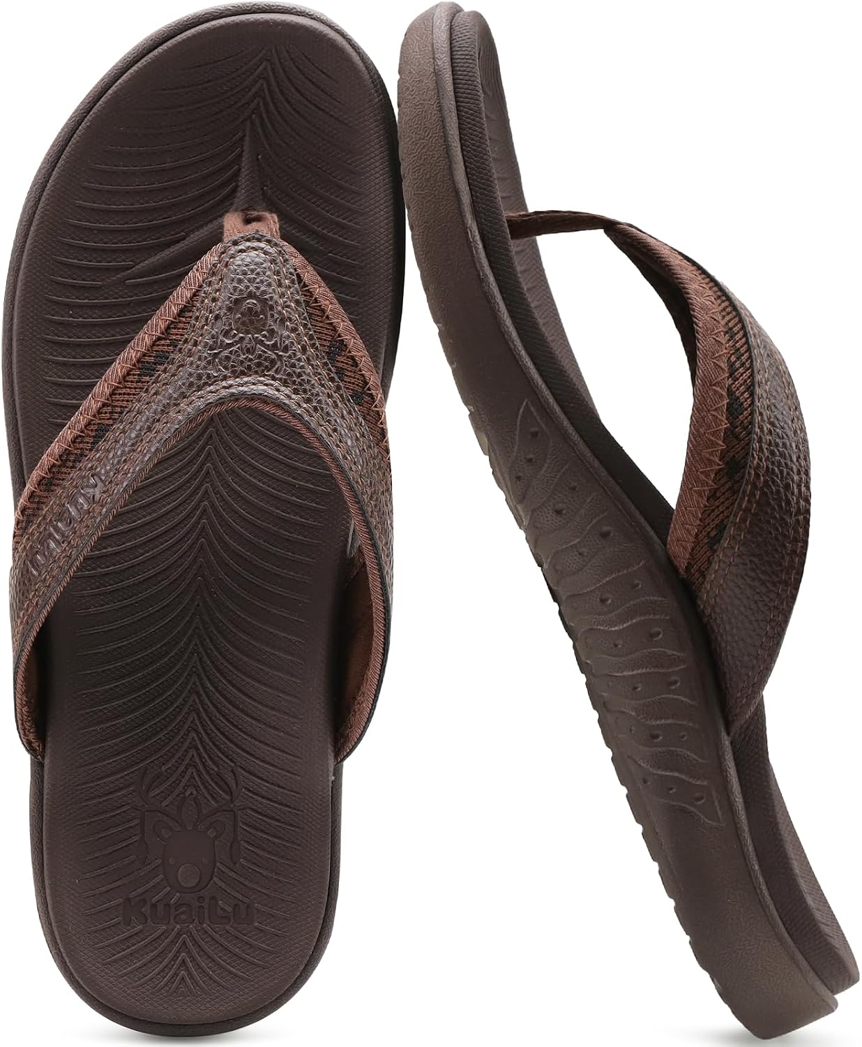 Detalle de KuaiLu Mens Sport Flip Flops with Orthotic Arch Support