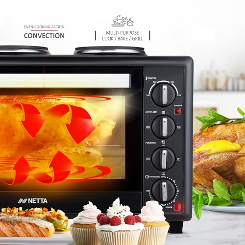 Thumbnail 4 de NETTA 45L Mini Oven with Double Hotplates & Electric Grill