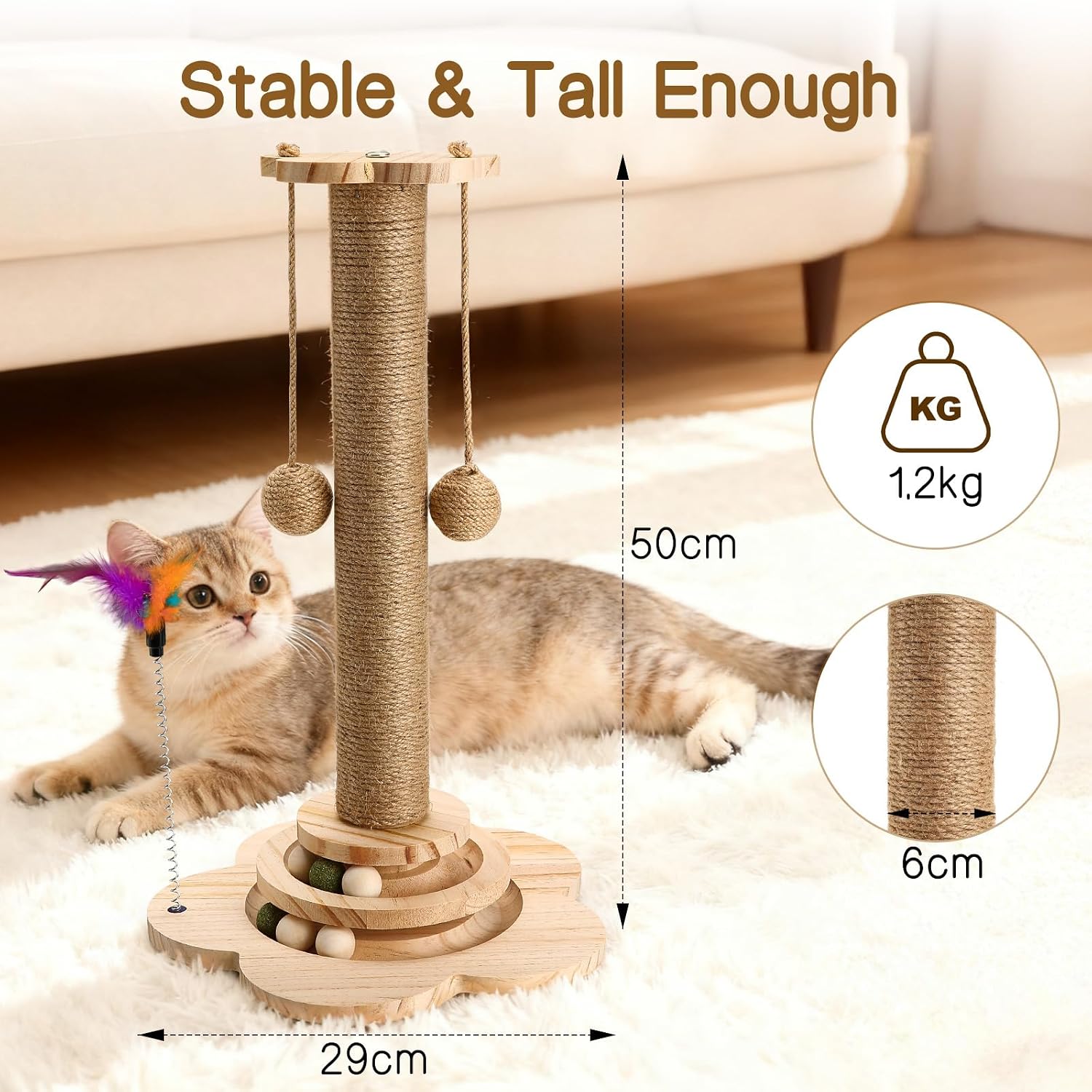Thumbnail 2 de Treeboy Cat Scratching Post 50cm